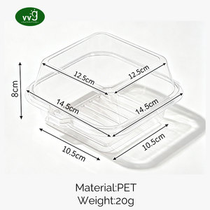 กล่องเค้กใส VVG PET หนา 3 มม. แบบฝาพับ กล่องขนมหวาน ปิ<span class=keywords><strong>ด</strong></span>ผนึก<span class=keywords><strong>ด</strong></span>้วยตัว<span class=keywords><strong>ล</strong></span>็อคแบบก<span class=keywords><strong>ด</strong></span>  วัสดุเกร<span class=keywords><strong>ด</strong></span>อาหาร <span class=keywords><strong>ราคา</strong></span>โรงงาน สำหรับร้านเบเกอรี่ ร้านขนมหวาน - Product Image 2