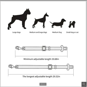 Adjustable <b>Dog</b> Collar Cat Car Belt Pet Seat Vehicle Harness <b>Lead</b> Clip Safety Lever Traction <b>Dogs</b> Accessoires - Product Image 5