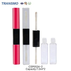 Tube de rouge à lèvres liquide double 6 ml avec logo personnalisé, tubes de gloss à lèvres en plastique 6,5 ml à double face pour blush et cosmétiques - Product Image 1