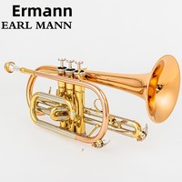 Earl Mann BB Cornet Brass Trumpet/Cornet with Electrophoretic Gold Finish for Beginners Grade Exams & Professional Performance