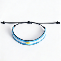 Bracelet tressé personnalisé avec perles de rocaille drapeau national du Royaume-Uni, bracelet ajustable en cordon tressé, bijou souvenir pour fan de sport DIY