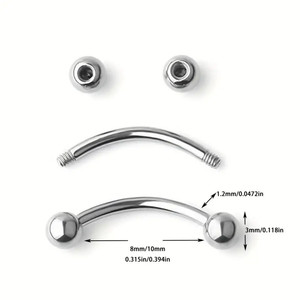 Juego de 10 piezas de acero inoxidable 16G barra curva pequeño <span class=keywords><strong>Vertical</strong></span> <span class=keywords><strong>Labret</strong></span> labio oreja Rook quirúrgico ceja Piercing ceja anillo pasadores - Product Image 6