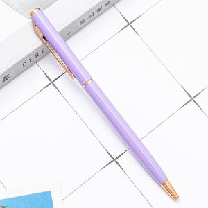 New Arrival Custom Logo Metal Slim <b>Pen</b> Rose <b>Gold</b> and Silver Ball Stylus for Advertising 1.0Mm Writing Width - Product Image 1
