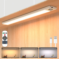 Bande lumineuse LED à détecteur de mouvement, dimmable, lumineuse, rechargeable par USB, sans fil, à coller, veilleuse pour placard, télécommande magnétique