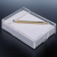 Support de bloc-notes rectangulaire en acrylique transparent 4x6, vente en gros et personnalisation en usine, support de papier mémo rechargeable, personnalisation du logo possible