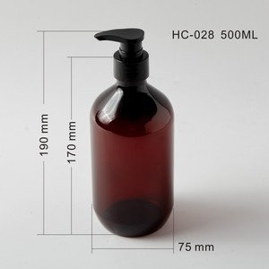 Botella de plástico Boston Pet de 500 ml con bomba dosificadora para envasado de champú, acondicionador y gel de ducha - Product Image 4