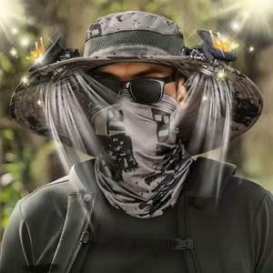 Gorra de Carga Solar para Camping, Pesca y Senderismo al Aire Libre con Ventilador, Bordado 3D, Protección Solar Unisex para el Verano - Product Image 5