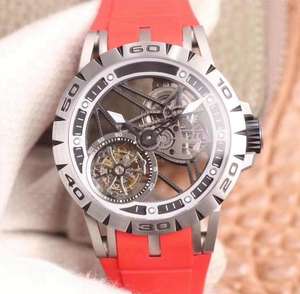 Reloj Mecánico Analógico de Lujo Súper Deportivo Clásico con Encanto y Logotipo Personalizado con Tourbillon Volante Calado para Hombre - Product Image 4