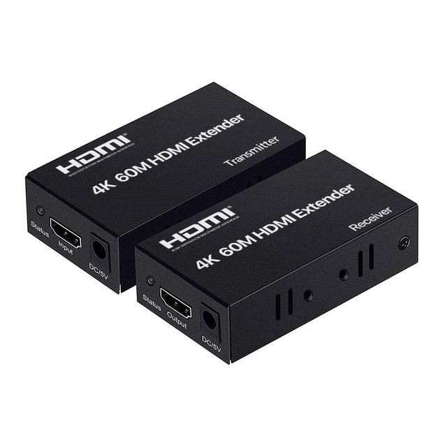 Hot Sale 60M hdmi Extender 4K Transmitter Receiver hdmi Rj45 Extender with IR Cat5e/6 Ethernet Cable for Computer