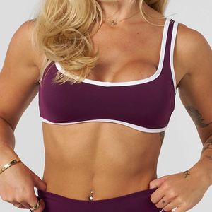 Reggiseno Sportivo da Donna OEM Personalizzato, Traspirante, Altamente Elastico, Modellante, con Contrasto, Scollo Quadrato Frontale, Schiena Aperta, Imbottitura Rimovibile - Product Image 4