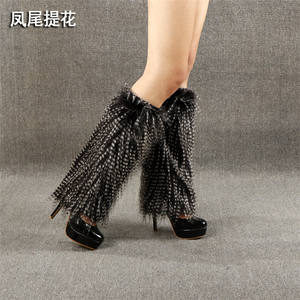 新设计长毛腿取暖器Cosplay派对腿取暖器女孩洛丽塔皮草无精打采袜 - Product Image 6