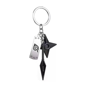 Nuevo Protector de Frente Estilo <span class=keywords><strong>Anime</strong></span> R-Sale, Diseño de Ninja Rebelde, Shuriken de Tres Piezas, Llavero de Metal de Aleación con Impresión Digital - Product Image 5