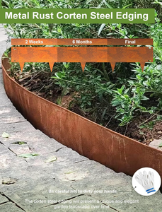 Bordure de jardin en acier Corten, bordure de pelouse en acier pour l'aménagement paysager domestique - Product Image 6