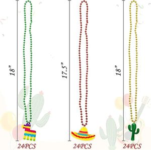 Cinco De Mayo <span class=keywords><strong>Fiesta</strong></span> colliers perle-fête d'anniversaire mexicaine faveurs fournitures décorations Luau Photo accessoires carnavals collier - Product Image 3
