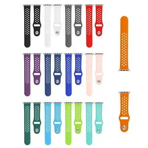 Breathable Silicone Strap for Apple Watch Bands 38/40/41mm 42/44/45mm Sport Bracelet for IWatch 8 7 6 5 4 <strong>3</strong> SE 9 Ultra <strong>2</strong> 49mm - Product Image 5