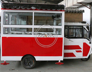 รถขายอาหารเคลื่อนที่แบบสามล้อไฟฟ้า 4 ล้อ ผลิตตามสั่ง (OEM) วัสดุไฟเบอร์กลาสและอะลูมิเนียม สำหรับขายอาหารกลางแจ้ง รถฟู้ดทรัคเคลื่อนที่แบบเร็ว - Product Image 5