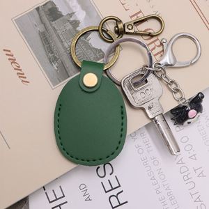 RTS PU Leather Embossed Durable Door <b>Lock</b> Access Card Holder <b>Portable</b> Car Brand Keychain Gifts for Men - Product Image 3