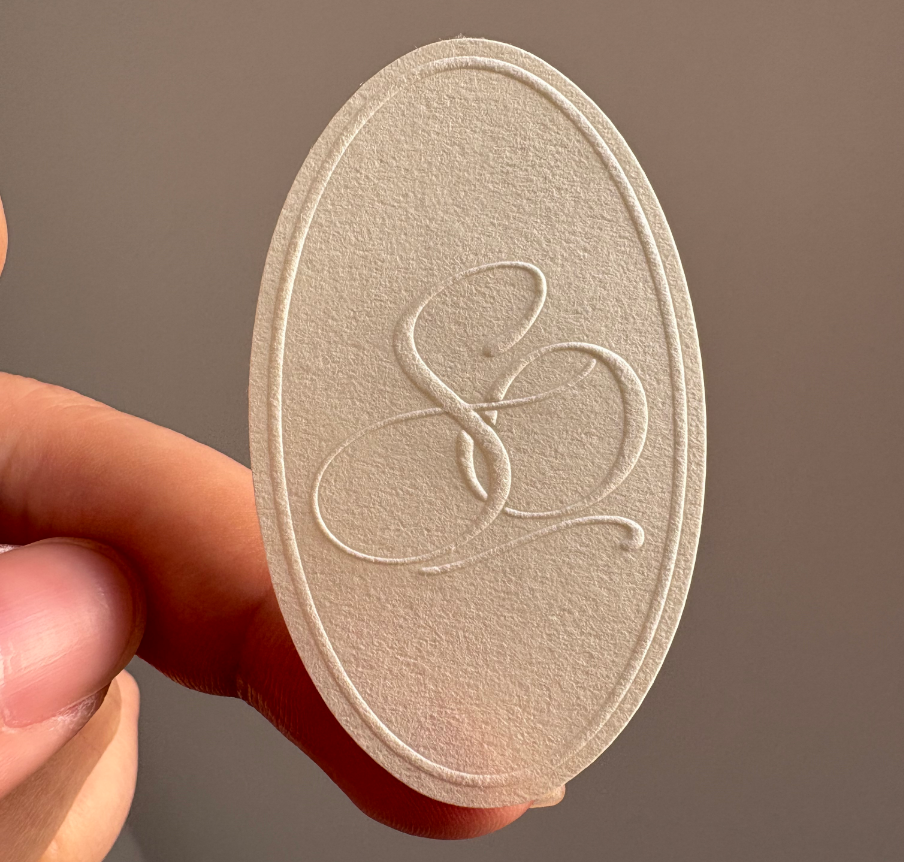 Custom 3d Emboss Label Printing Premium Textured Paper Logo Stickers with Deep Emboss Finish OEM Packaging Labels