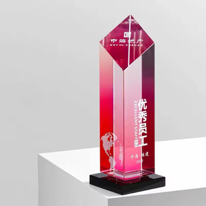 Trophée en cristal personnalisé haut de gamme MH avec impression couleur intégrale, trophée en cristal <span class=keywords><strong>diamant</strong></span> gravé sur mesure avec base noire - Product Image 4