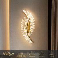 Lampe murale LED nordique avec ailes de plumes, design artistique, lampe murale de fond pour salon, lampe de chevet pour chambre à coucher, éclairage de chambre