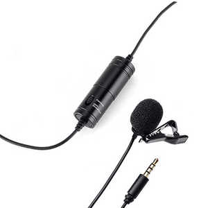 Casque filaire de Microphone à condensateur Lavalier omnidirectionnel BY-M1 pour <span class=keywords><strong>téléphone</strong></span> intelligent DSLR matériau métallique antibruit - Product Image 1