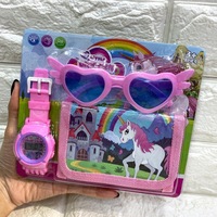 Coffret Cadeau Enfant Cinnamoroll : Montre Électronique Dessin Animé, Porte-Monnaie, Lunettes, Montre Mignonne, Kit Portefeuille pour Étudiants de Maternelle