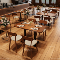 Bestseller Anpassbare Moderne Westliche Restaurant-Möbel Holz-Esstisch Stuhl Sitzgruppe für Einkaufszentrum Club Hotel Kantine