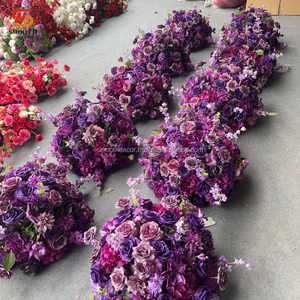 LISSE nouveau Design Rose gypsophile Rose Bouquet centres de table grande fleur artificielle violette boule de fleurs en soie - Product Image 6