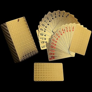 Cartes à jouer <span class=keywords><strong>en</strong></span> feuille d'or 24 carats personnalisées - Parfaites pour le poker, les farces et les cadeaux de fête, cadeau de Noël, d'Halloween, de Thanksgiving - Product Image 4
