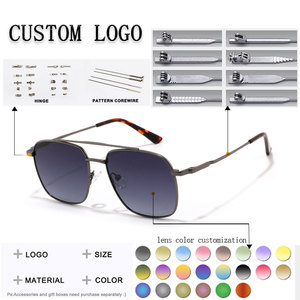Gafas de Sol Rectangulares Unisex, Montura Metálica Completa, Lentes Polarizadas Gris Oscuro, 100% Protección UV, Uso en Exteriores, Adultos - Product Image 2