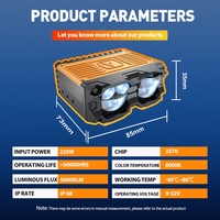 Xenplus GM05 56000LM 220W Phares auxiliaires à lentille de projecteur LED à cinq perles, double faisceau, éclairage de calandre IP68 pour moto, SUV, tout-terrain
