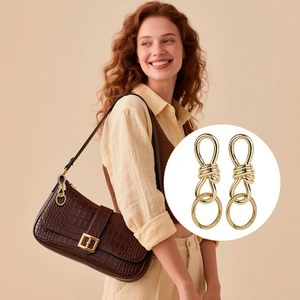 Twist Knot Clasp Bag Charm Keychain D Ring Keychain Heavy Duty Spring <b>Snap</b> <b>Hook</b> Fashion Accessory For Purse Backpack - Product Image 5