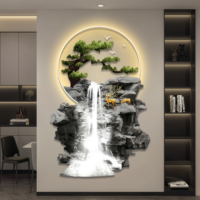 Décoration murale en acrylique rétroéclairée de luxe, peinture murale illuminée pour la décoration de la maison, salon, personnalisation en gros