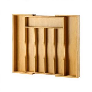 LUMINA Model 1 Kitchen Organizer Utensils Adjustable Bamboo Wood <b>Cutlery</b> <b>Tray</b> <b>Drawer</b> <b>for</b> Flatware and Silverware in Kitchen - Product Image 1