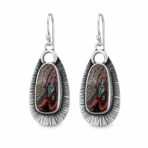 Orecchini pendenti colorati da donna, stile etnico vintage, accessori per l'uso quotidiano - Product Image 3