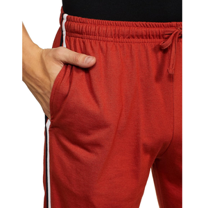 กางเกงลำลองเข้ารูปสีแดงทึบสำหรับผู้ชายกางเกงทรงตรงแบบสั่งทำ - Product Image 5