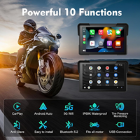 Écran tactile IPS 5 pouces, double objectif, 1080P, caméra de moto avec Carplay, DVR, étanche IP66, Carplay sans fil et Android Auto
