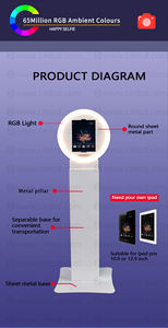 Лидер продаж, портативная фотобудка для селфи, круглая сальса, фотобудка 10,9/13 дюймов для <span class=keywords><strong>iPad</strong></span>, киоск для аренды мероприятий - Product Image 5