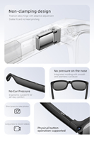 TH12 Lunettes Intelligentes Multifonctionnelles pour l'Enregistrement Vidéo, Caméra 8MP, Vidéo 1080P, Appels, Traduction IA en Temps Réel