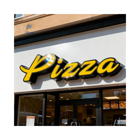 Enseigne lumineuse 3D à lettres en relief pour la publicité, enseigne de devanture de magasin, enseigne extérieure pour pizzeria, restaurant