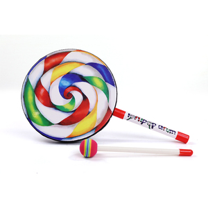 Instruments pour enfants à percussion Orff vente en gros 8 pouces sucette polyester peau de <span class=keywords><strong>tambour</strong></span> <span class=keywords><strong>tambour</strong></span> à main - Product Image 2