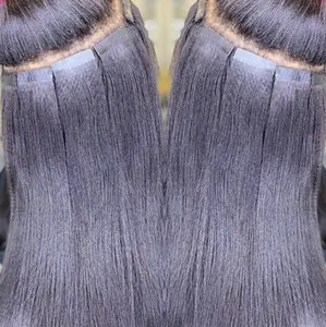 Raw Onverwerkte Maagdelijke Indische Ruwe Kinky Straight Tape In Haarverlenging 100 Menselijk Haar Licht Yaki Straight Tape Ins Extensions