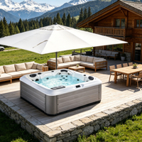 Spa extérieur moderne Sunrans pour 5 personnes avec système de contrôle Balboa, coque en acrylique, design autoportant, 25 jets