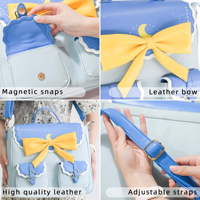 Sac à bandoulière personnalisé en tissu bleu mignon et populaire, nouveau design, sac de dessin animé pour filles