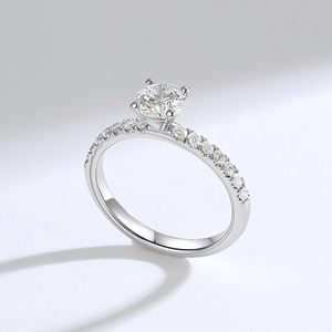 SGARIT custom Lab Grown Diamond Engagement <b>Ring</b> 1 Ct Main Stone 0.56 Cttw Side Stones D Color VS Clarity 4 Prong <b>Solitaire</b> S925 - Product Image 3