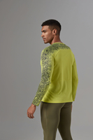 T-shirt à manches longues 100% fibre élastique composite pour homme, T-shirt antibactérien 7A à coupe ajustée pour la salle de sport et la course à pied