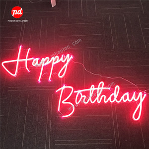 Enseigne néon Joyeux Anniversaire en acrylique <span class=keywords><strong>LED</strong></span> pour fêtes, hôpitaux, entreprises et voitures - Décoration d'anniversaire de taille personnalisable - Product Image 2