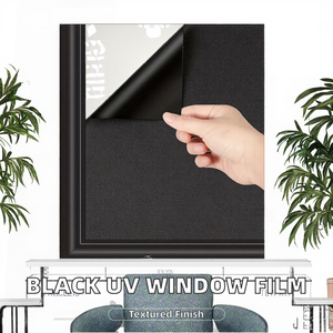 Film adhésif statique PVC 100 % opaque noir givré pour fenêtres, film décoratif moderne pour la confidentialité et la protection UV, vente en gros - Product Image 3