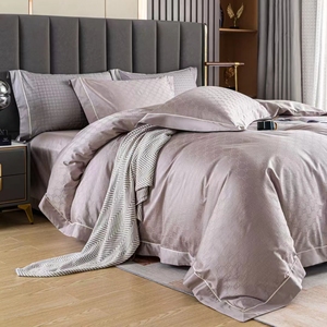 Venta al por mayor RTS suave 100% algodón colcha conjunto 4 piezas RTS suave 100% algodón sábana bajera <span class=keywords><strong>para</strong></span> dormitorio tejido Technics <span class=keywords><strong>para</strong></span> Resorts - Product Image 4