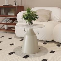 Mesa de Centro Estilo Crema para Sala de Estar, Hogar, Apartamento Pequeño, Simple, Moderna, Redonda, Estilo Red